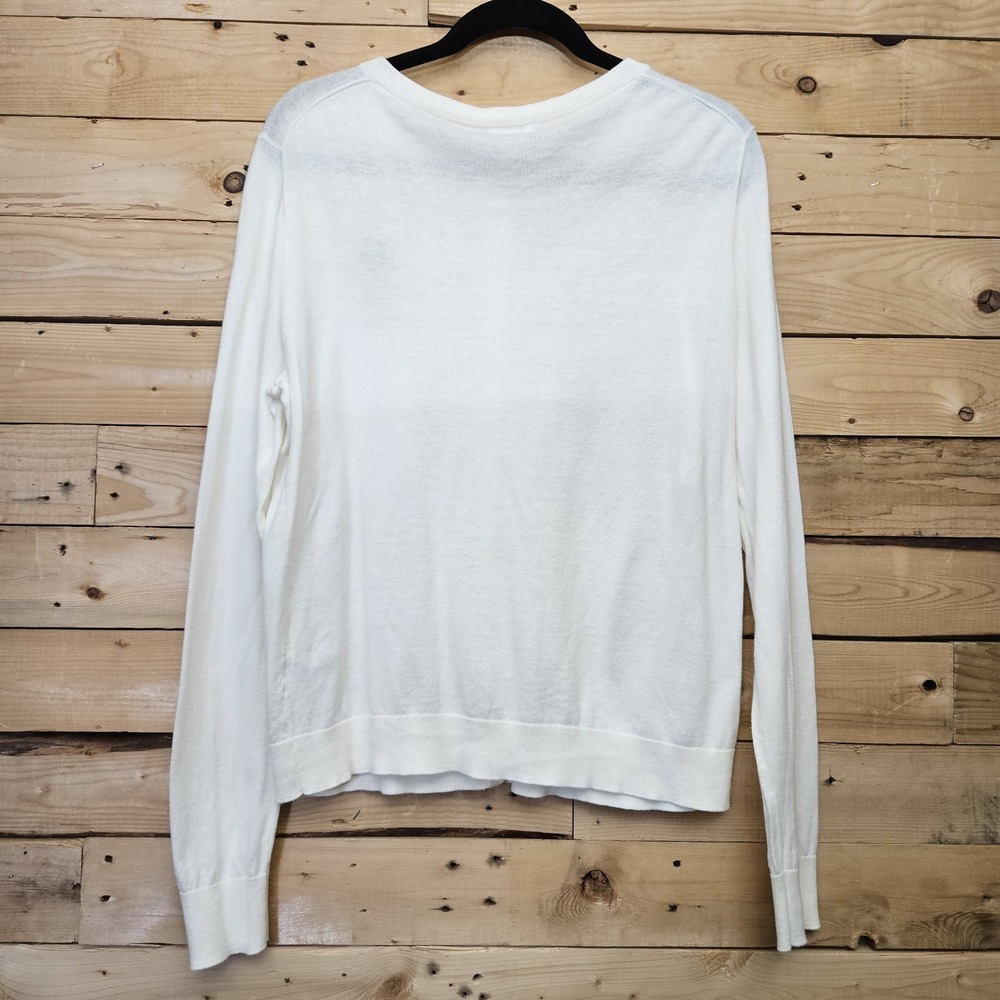 J. Crew Pineapple Caryn Cardigan Sweater Womens Size Large Cotton Preppy Casual - Picture 3 of 9